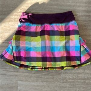 Lululemon Athletica Colorful Plaid Skater Skirt